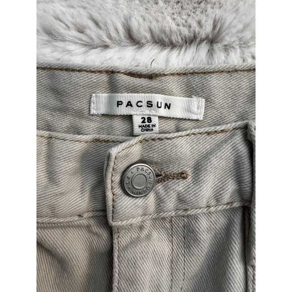 pacsun jeans Women size 28 Tan Baggy Cargo Excellent 100% Cotton - Picture 4 of 8